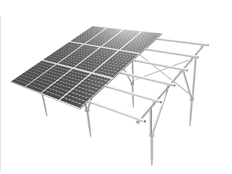 Aluminum ground mount solar racking systems